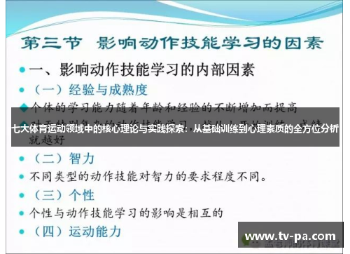 七大体育运动领域中的核心理论与实践探索：从基础训练到心理素质的全方位分析